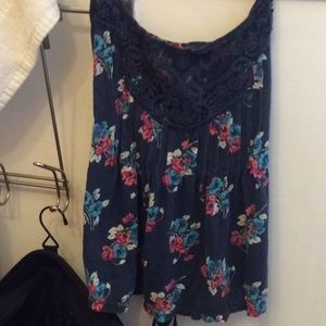 Blue floral tank top